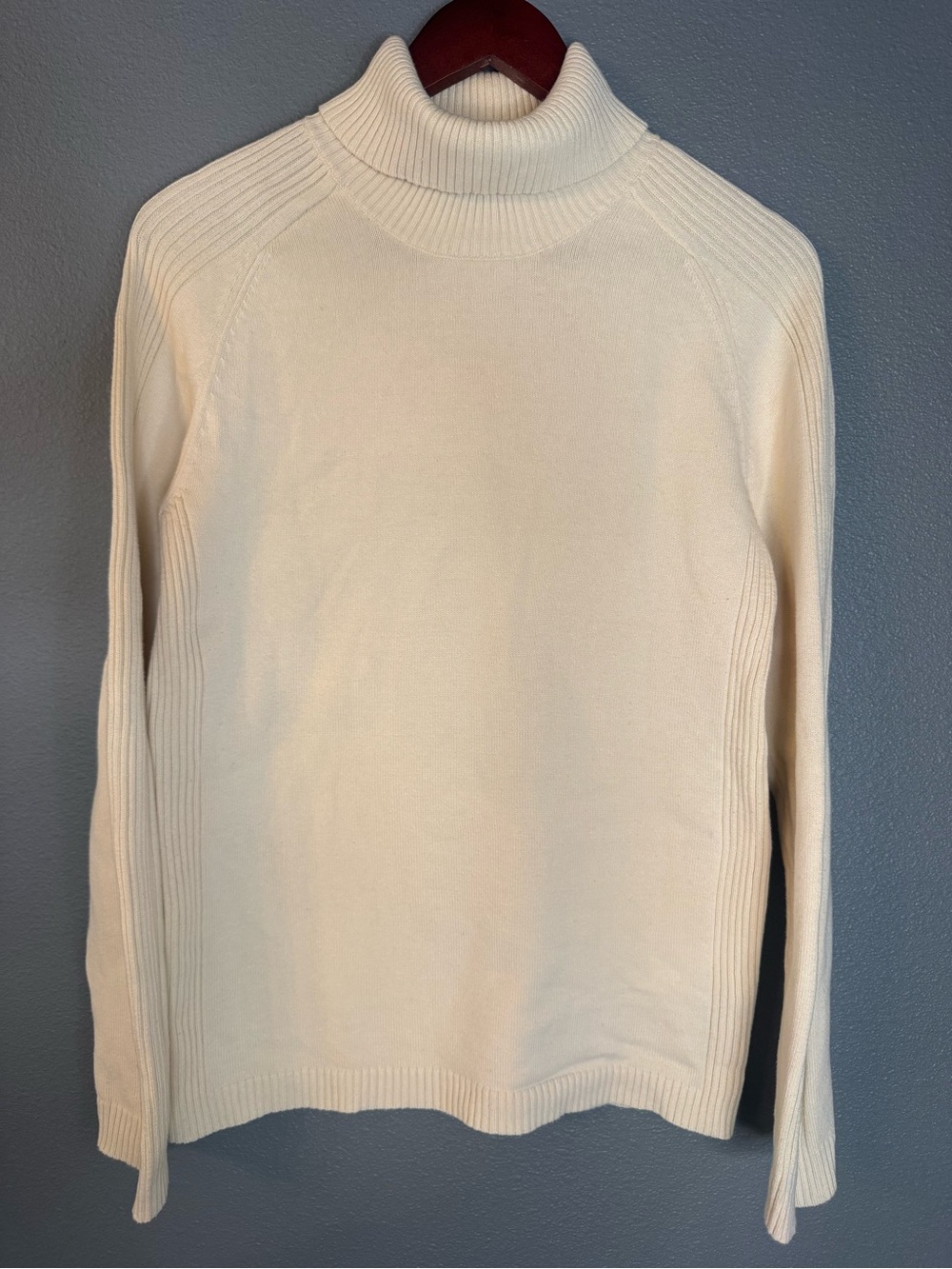 Polo Ralph Lauren Women’s XL Cream Ivory Cotton Ribbed Knit Turtleneck Sweater
